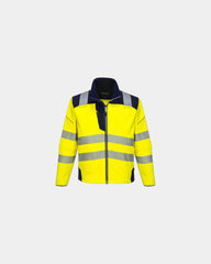Softshell jas waterafstotend high-vis om te personaliseren - Geel-Marineblauw