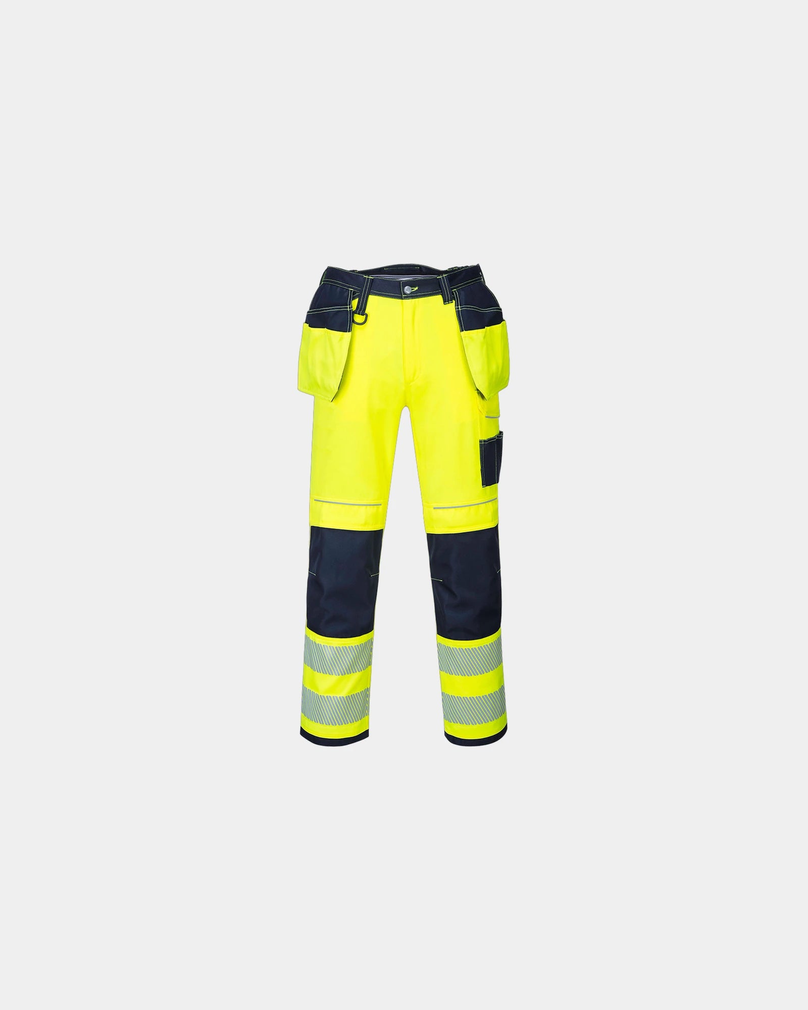 Hi-vis werkbroek om te personaliseren - Geel-Marineblauw