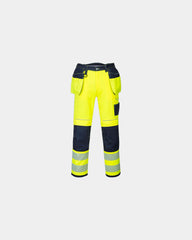 Hi-vis werkbroek om te personaliseren - Geel-Marineblauw