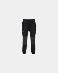 Werkbroek stretch ripstop versterkte om te personaliseren - Zwart-Hemelsblauw