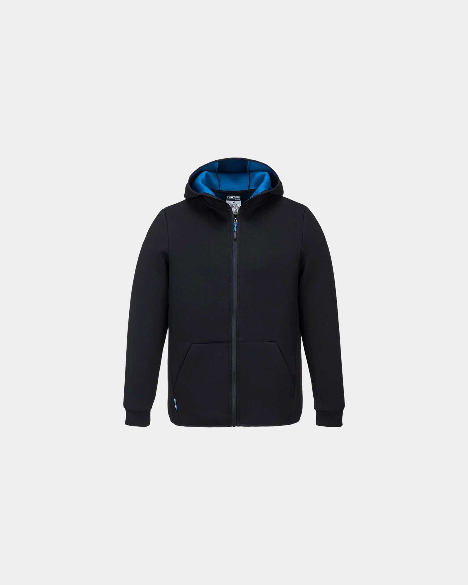 Fleecevest technisch 330 g/m² om te personaliseren - Zwart-Hemelsblauw