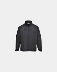 Softshell jas Oregon 280 g/m² om te personaliseren - Zwart-Hemelsblauw