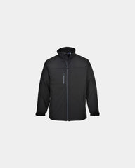 Softshell jack winddicht waterafstotend om te personaliseren - Zwart-Hemelsblauw