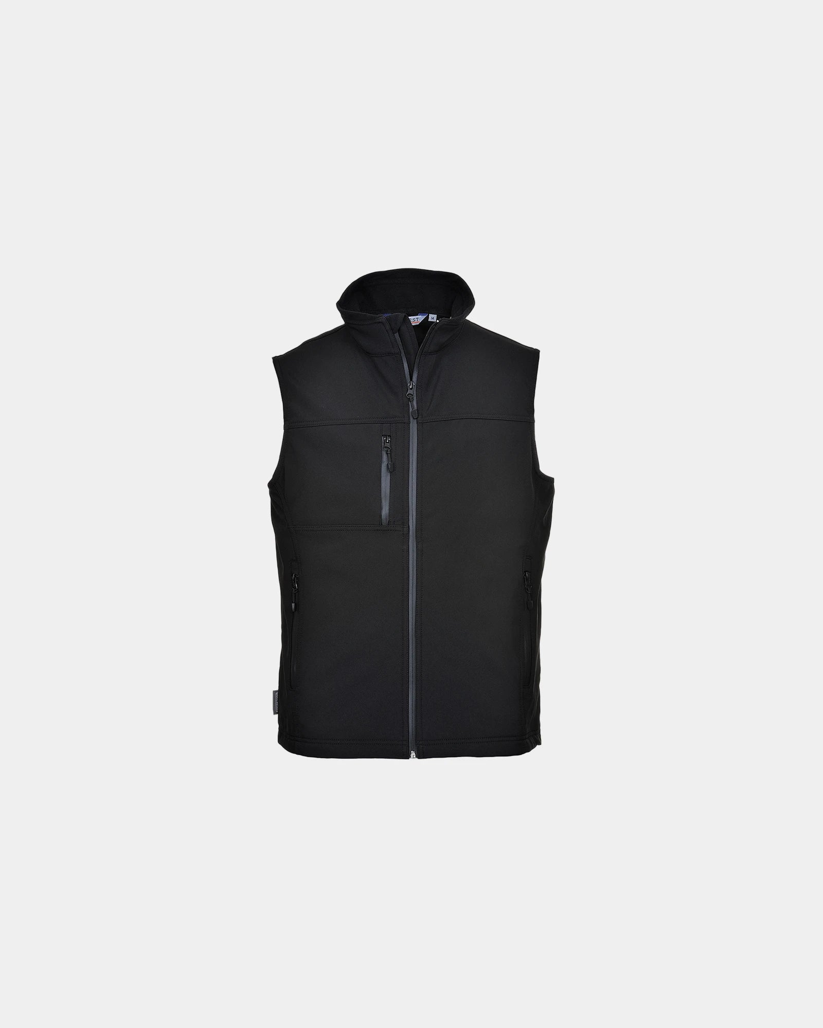 Bodywarmer softshell 310g/m² om te personaliseren - Zwart-Hemelsblauw