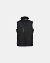 Bodywarmer softshell 310g/m² om te personaliseren - Zwart-Hemelsblauw