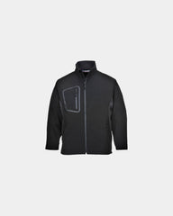 Softshell jack tweekleurig polyester om te personaliseren - Zwart-Hemelsblauw