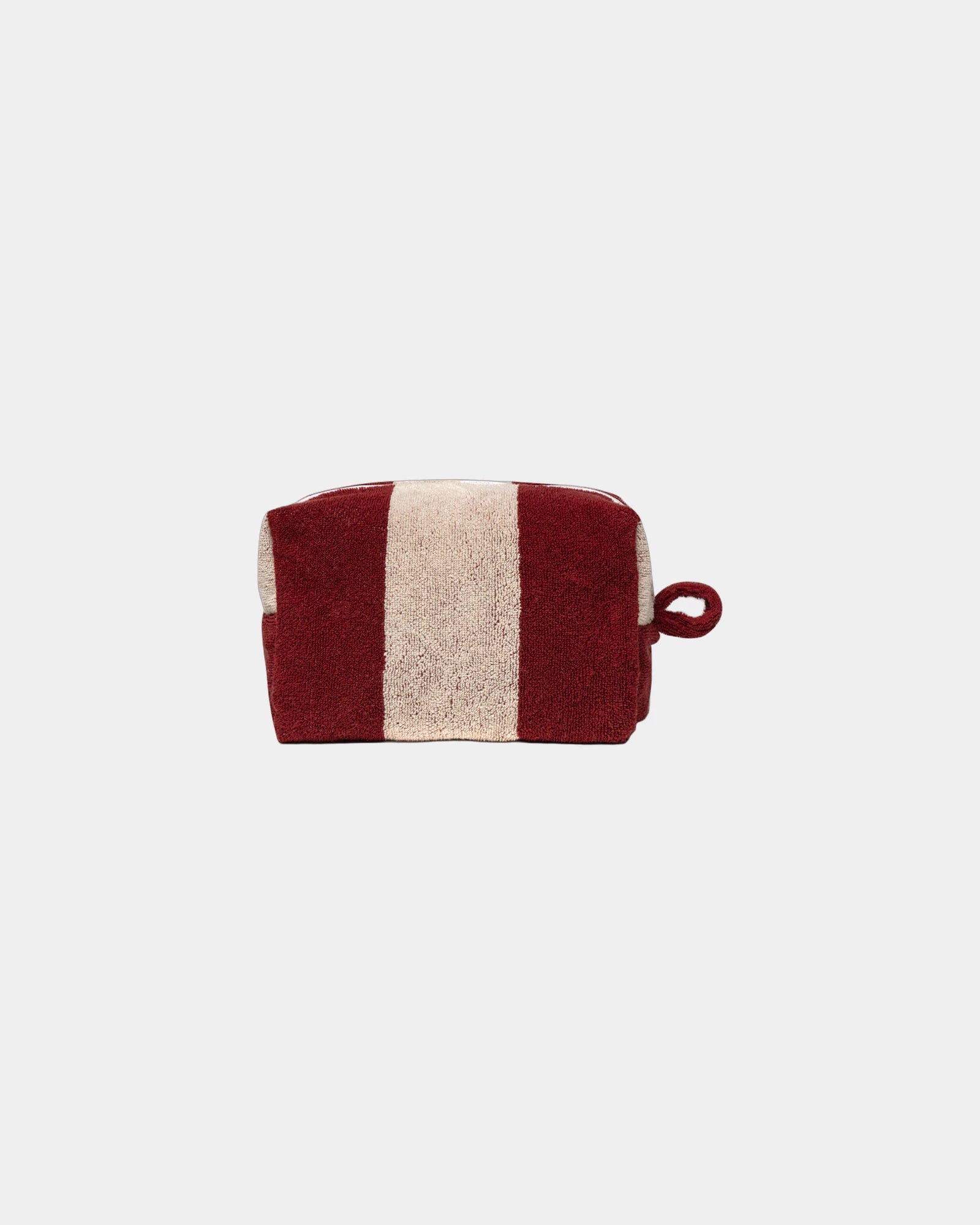Toilettas badstof katoen La handdoek om te personaliseren - Granaatrood / Crème