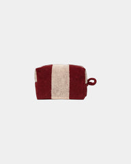 Toilettas badstof katoen La handdoek om te personaliseren - Granaatrood / Crème