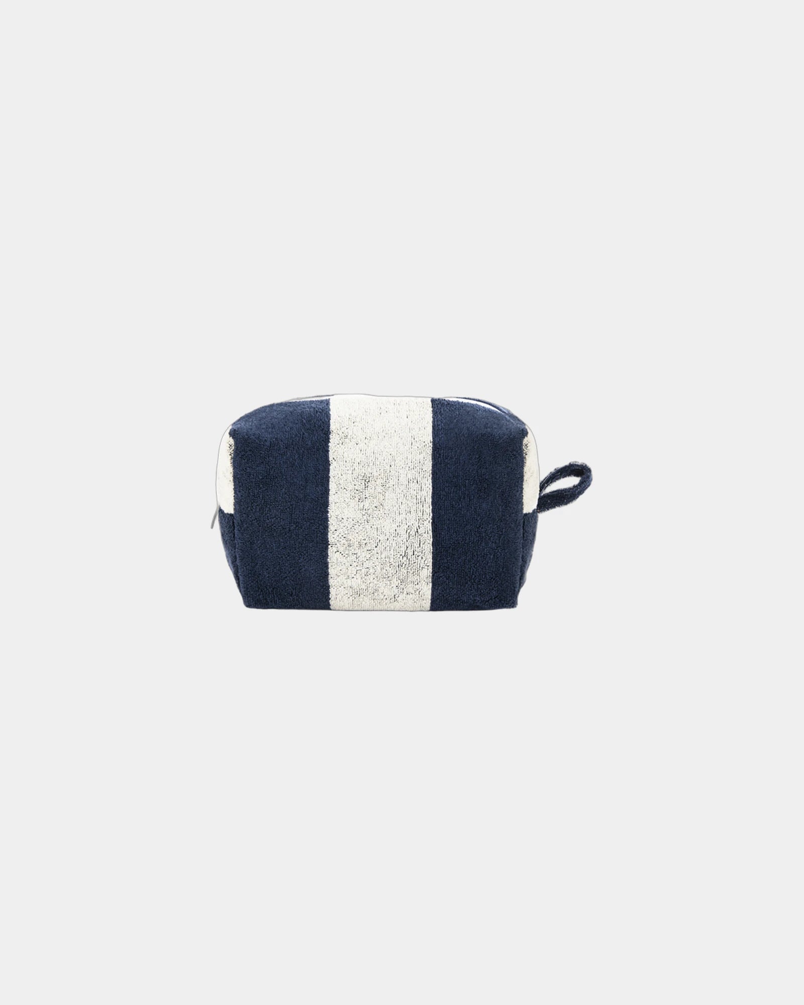 Toilettas badstof katoen La handdoek om te personaliseren - Oceaanblauw / Crème