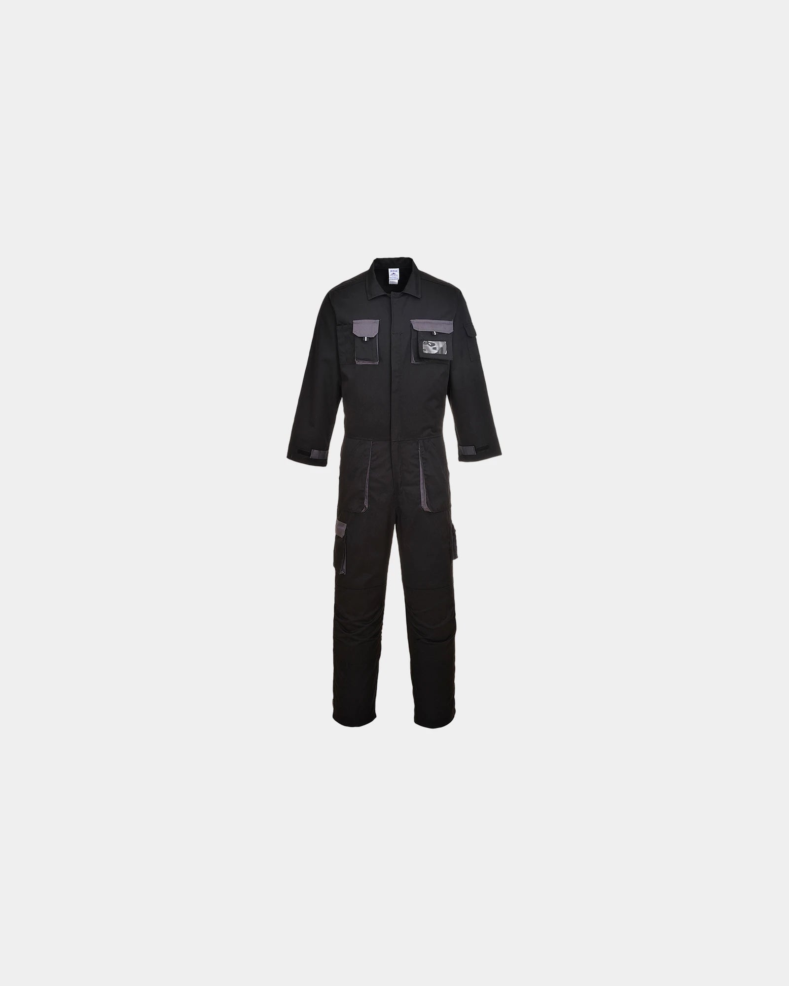 Overall Texo Contrast katoen 245g/m² om te personaliseren - Zwart-Hemelsblauw