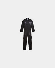 Overall Texo Contrast katoen 245g/m² om te personaliseren - Zwart-Hemelsblauw