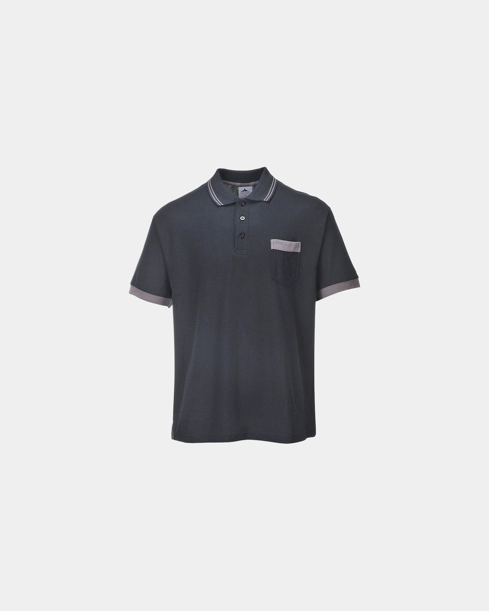 Polo polyester-katoen 210g/m² om te personaliseren - Zwart-Hemelsblauw
