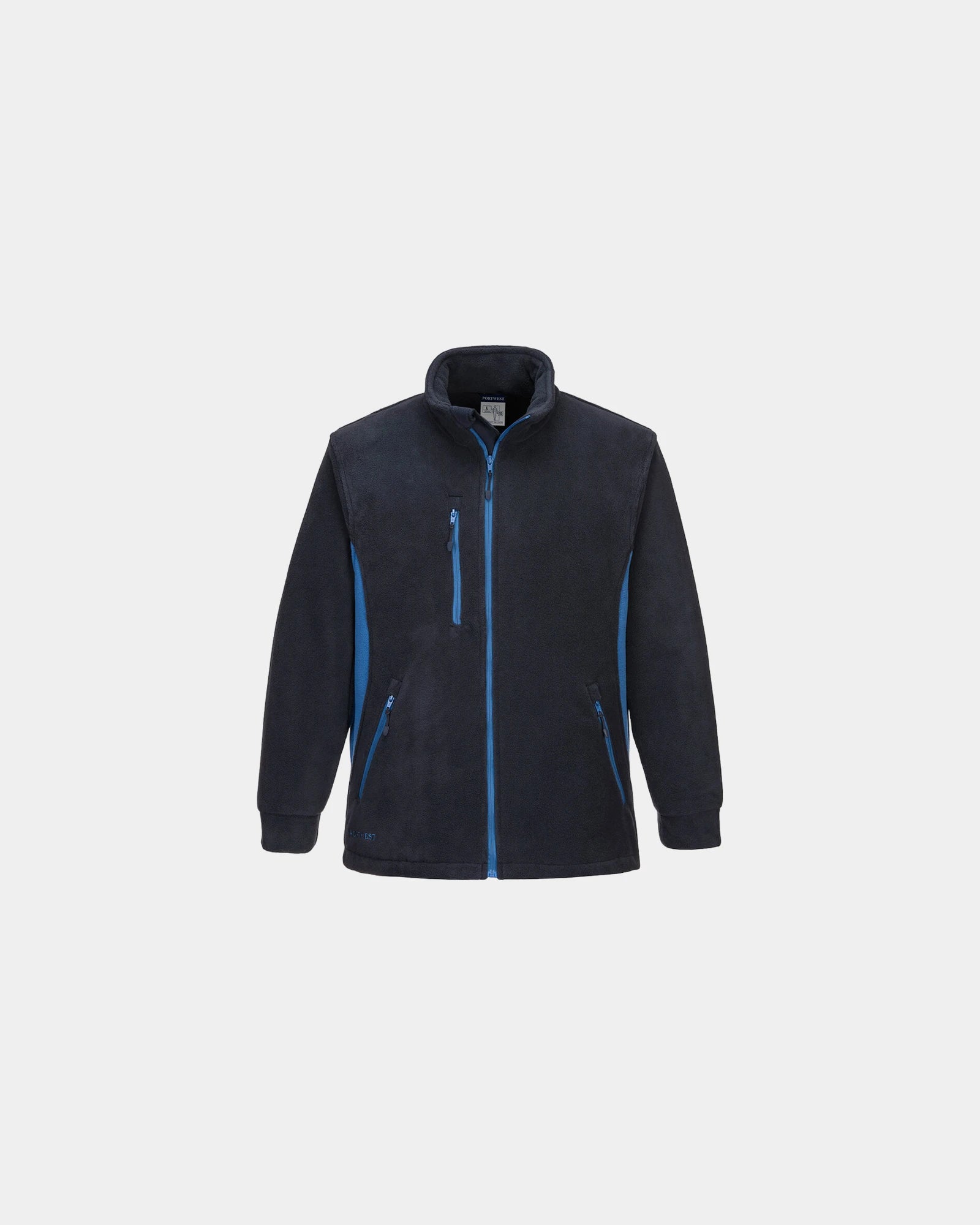 Fleecejack tweekleurig anti-pluis om te personaliseren - Marineblauw