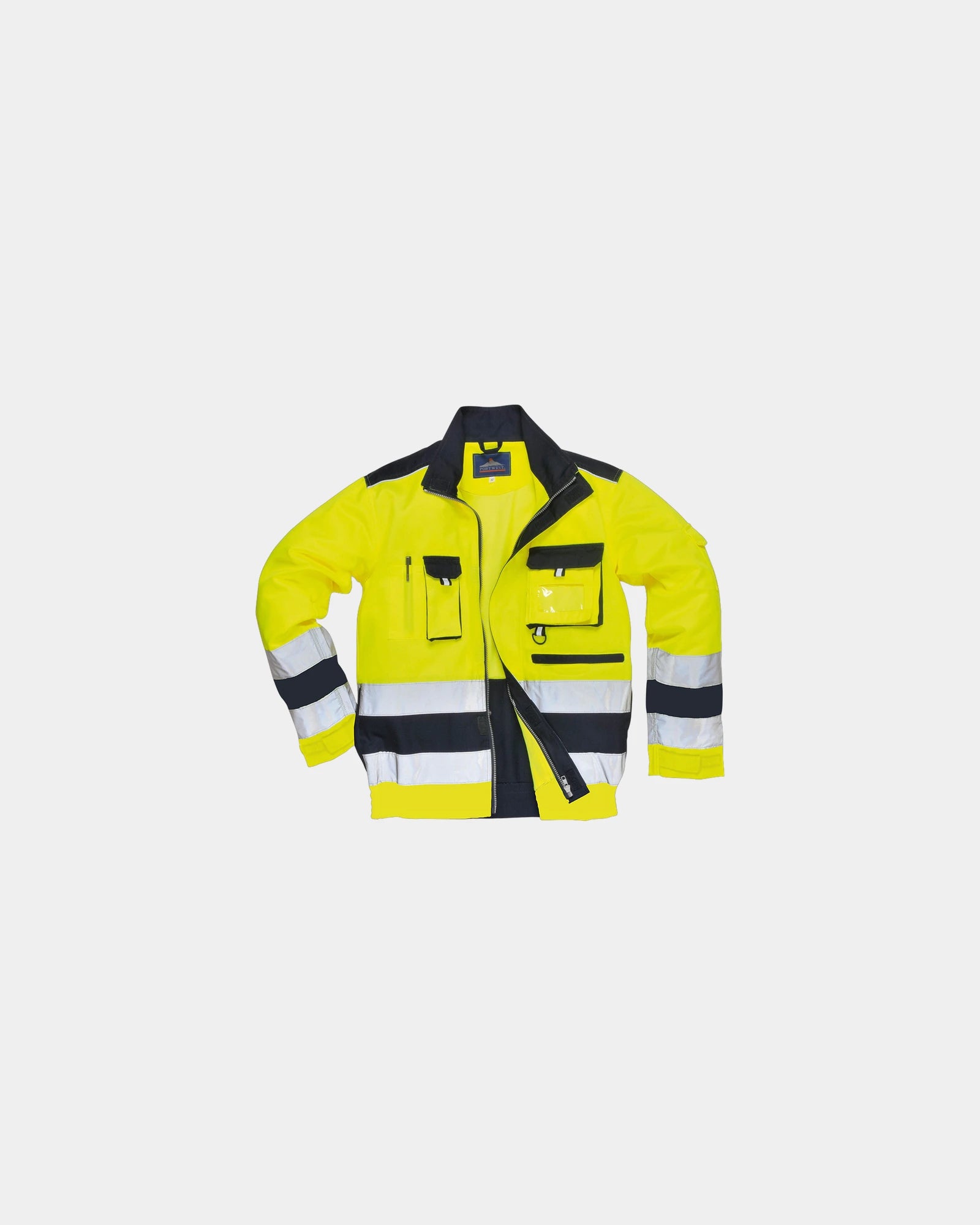 Werkjas polycoton 245 g/m² Lille om te personaliseren - Geel-Marineblauw