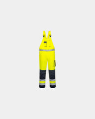 Tuinbroek HV tweekleurig multipockets om te personaliseren - Geel-Marineblauw