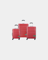 Kofferset polycarbonaat 3-delig Now om te personaliseren - Rood