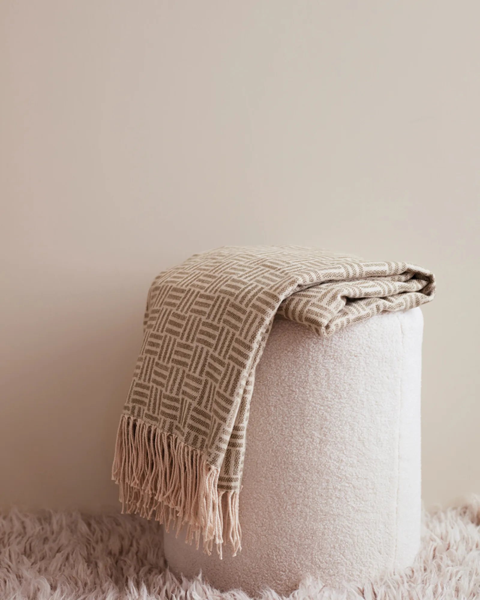 Plaid jacquard acryl Vinga Lenox om te personaliseren - 8