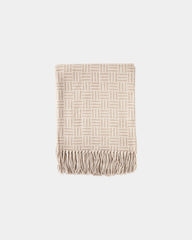 Plaid jacquard acryl Vinga Lenox om te personaliseren - Bruin