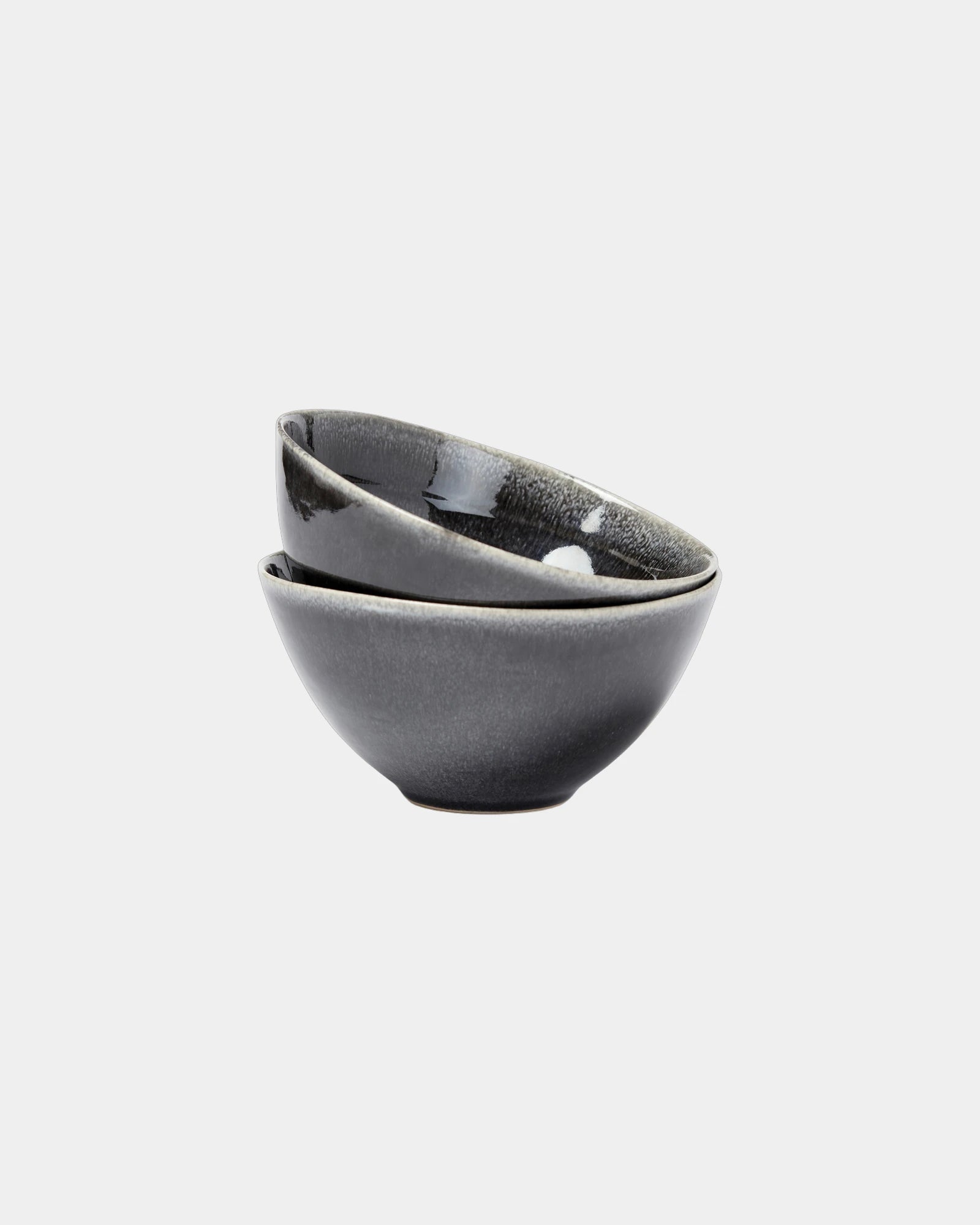 Set 2 kommen grès Vinga Nomimono 15,5cm om te personaliseren - Zwart
