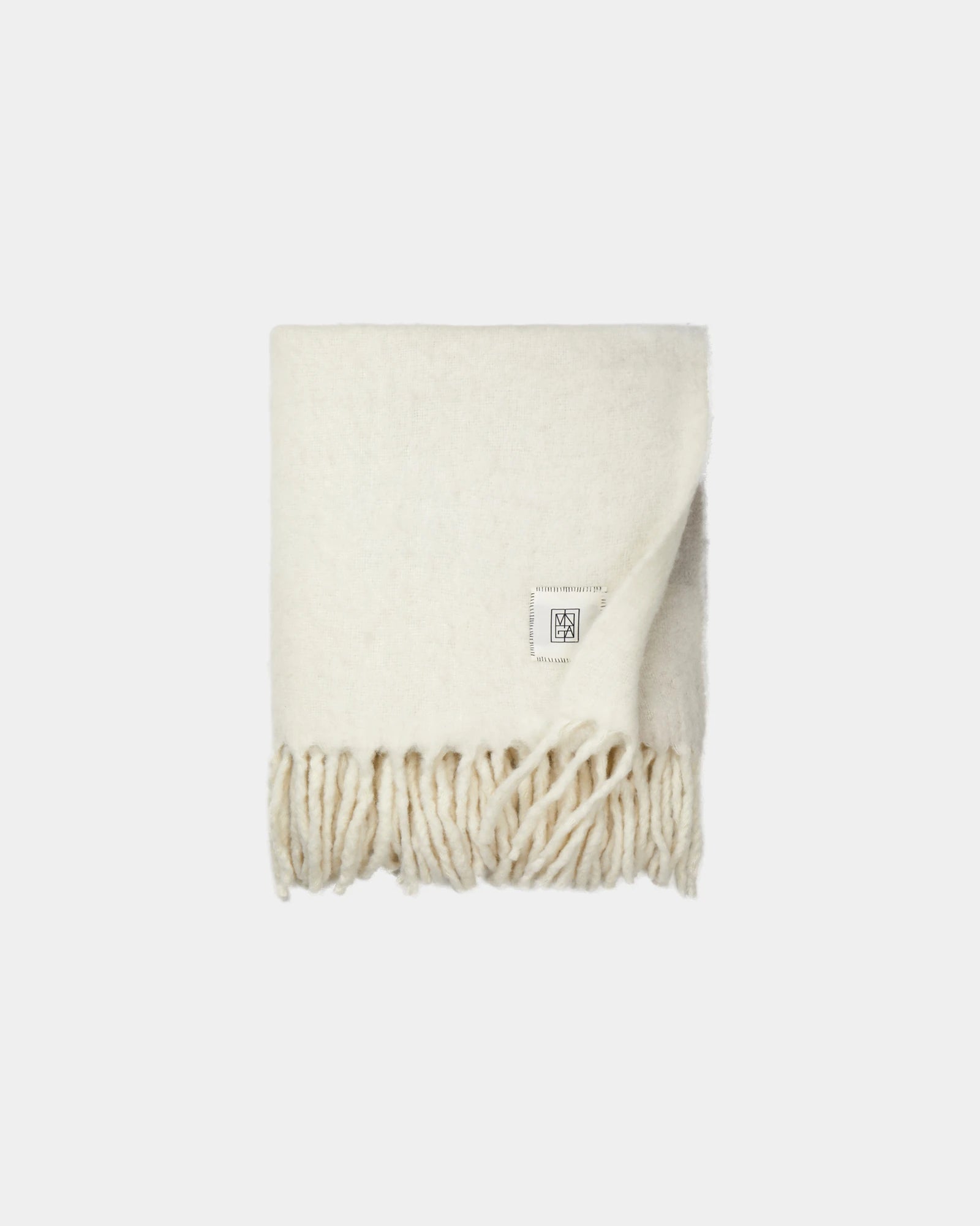Plaid wollen mix Vinga Saletto om te personaliseren - Beige
