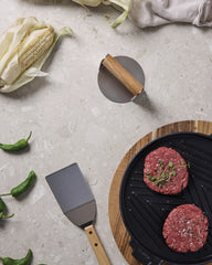Smashburgerpers rvs FSC-hout Vinga Paso om te personaliseren - 5