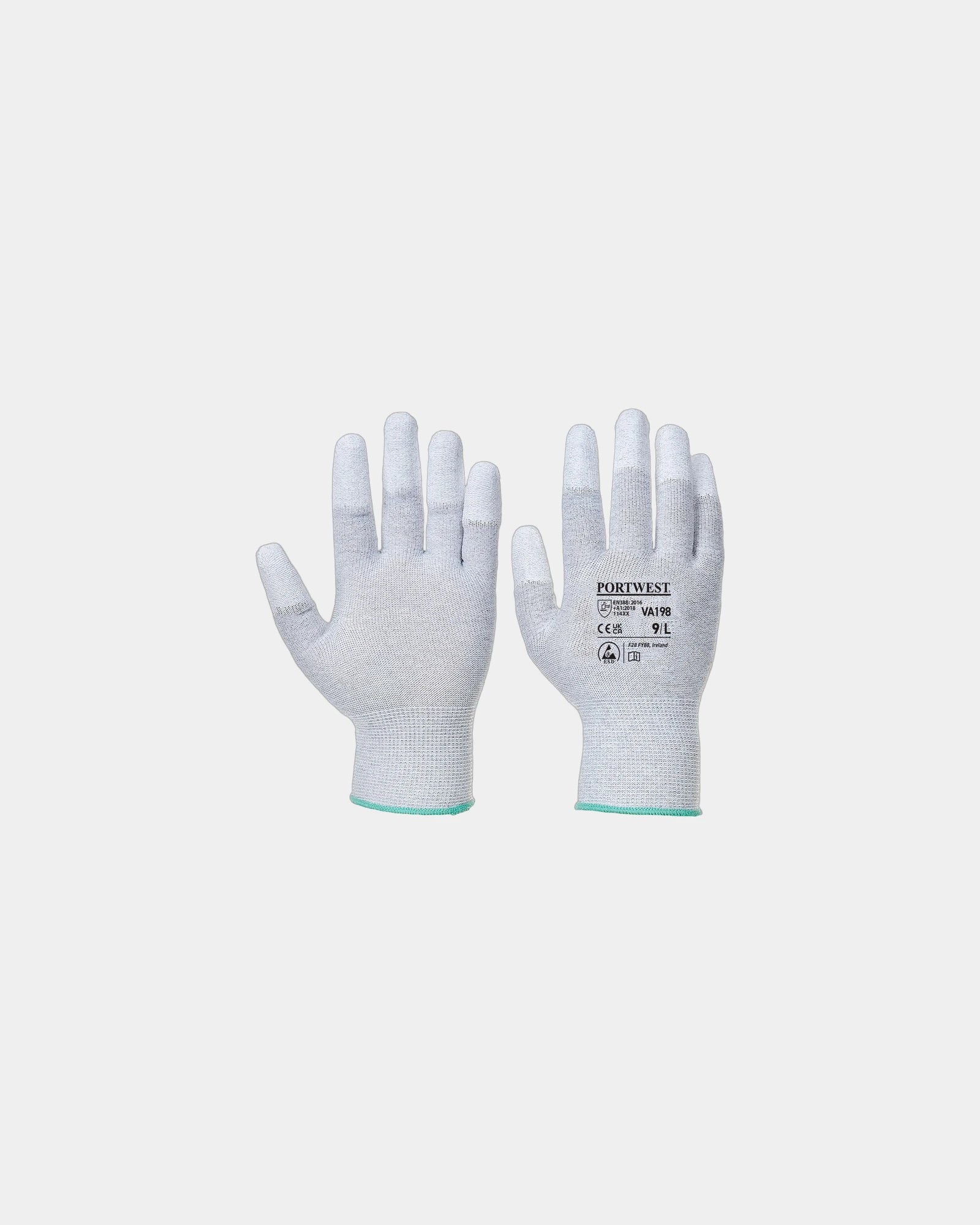 Antistatische PU-vingertop handschoen om te personaliseren - Grijs