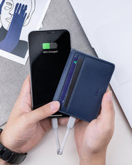 Kaarthouder gerecycled leer powerbank om te personaliseren - 4
