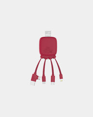 Gerecyclede powerbank multikabel om te personaliseren - Rood