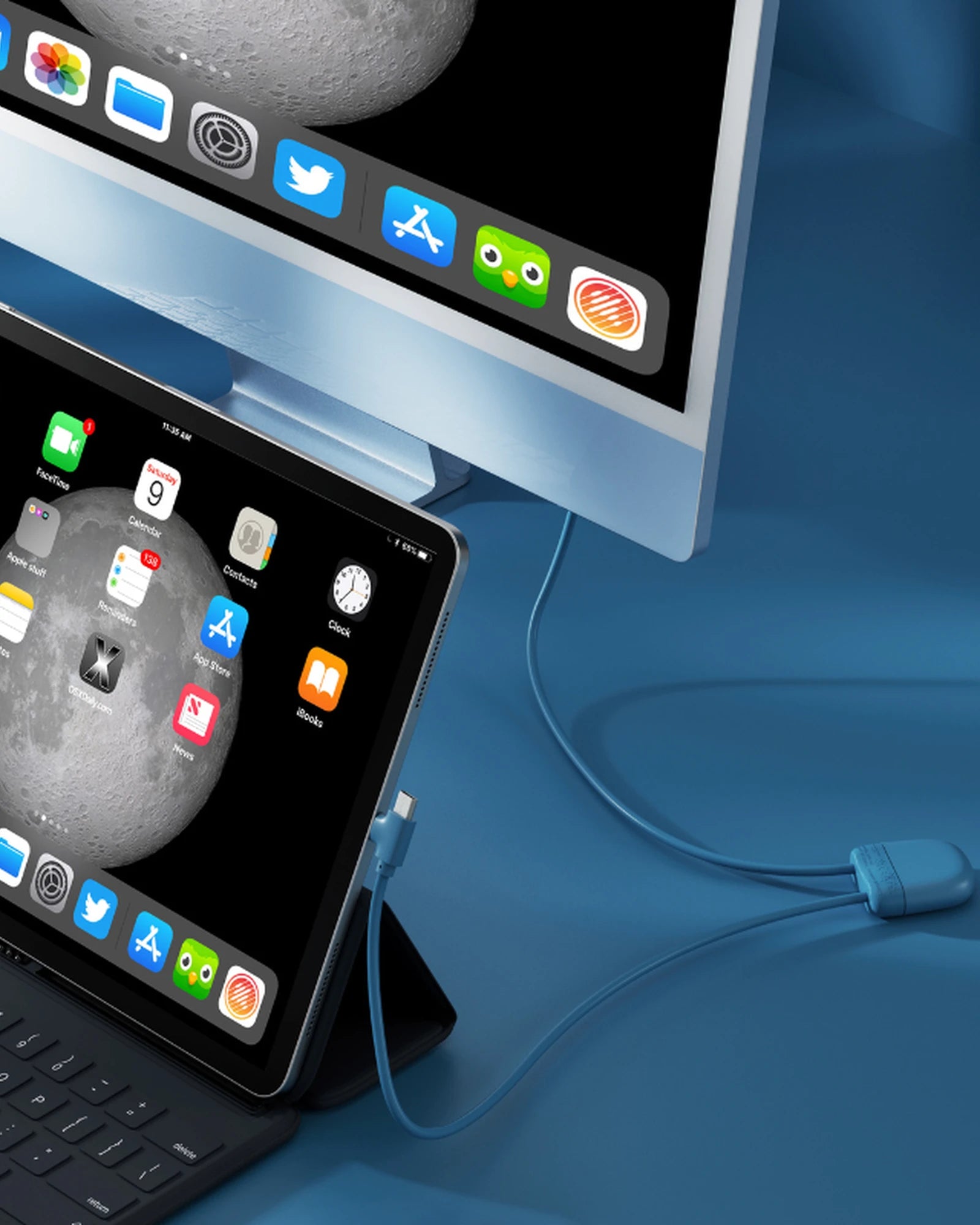 Multikabel gerecycled RPET USB-C om te personaliseren - 7
