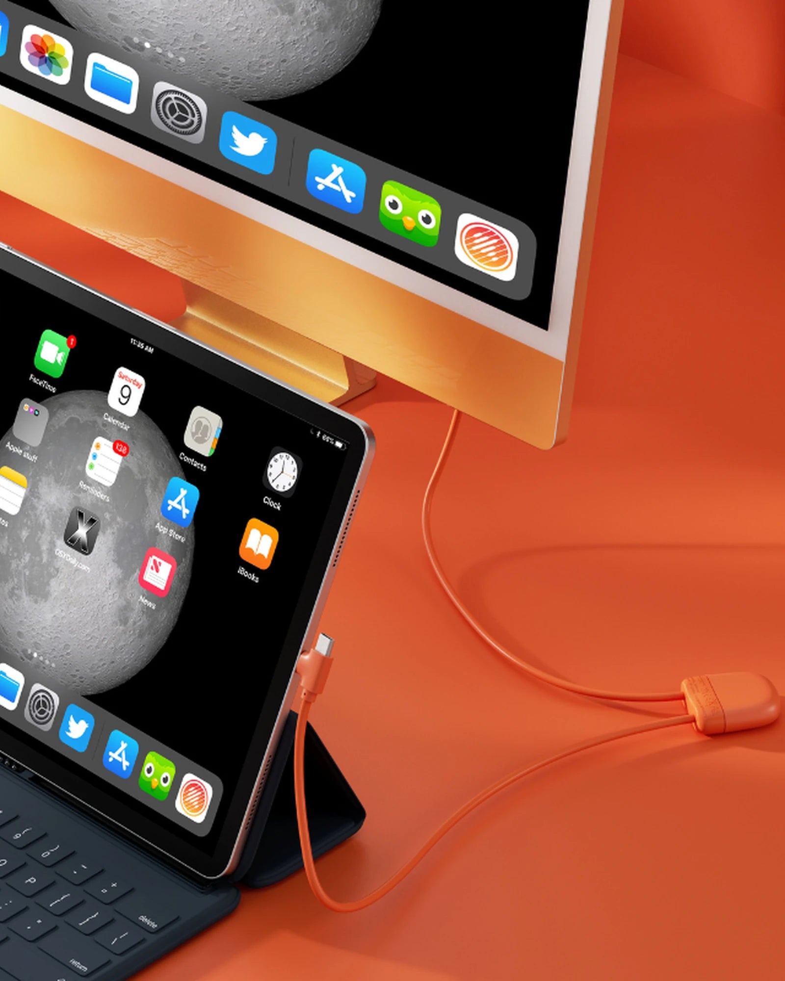 Multikabel gerecycled RPET USB-C om te personaliseren - 15