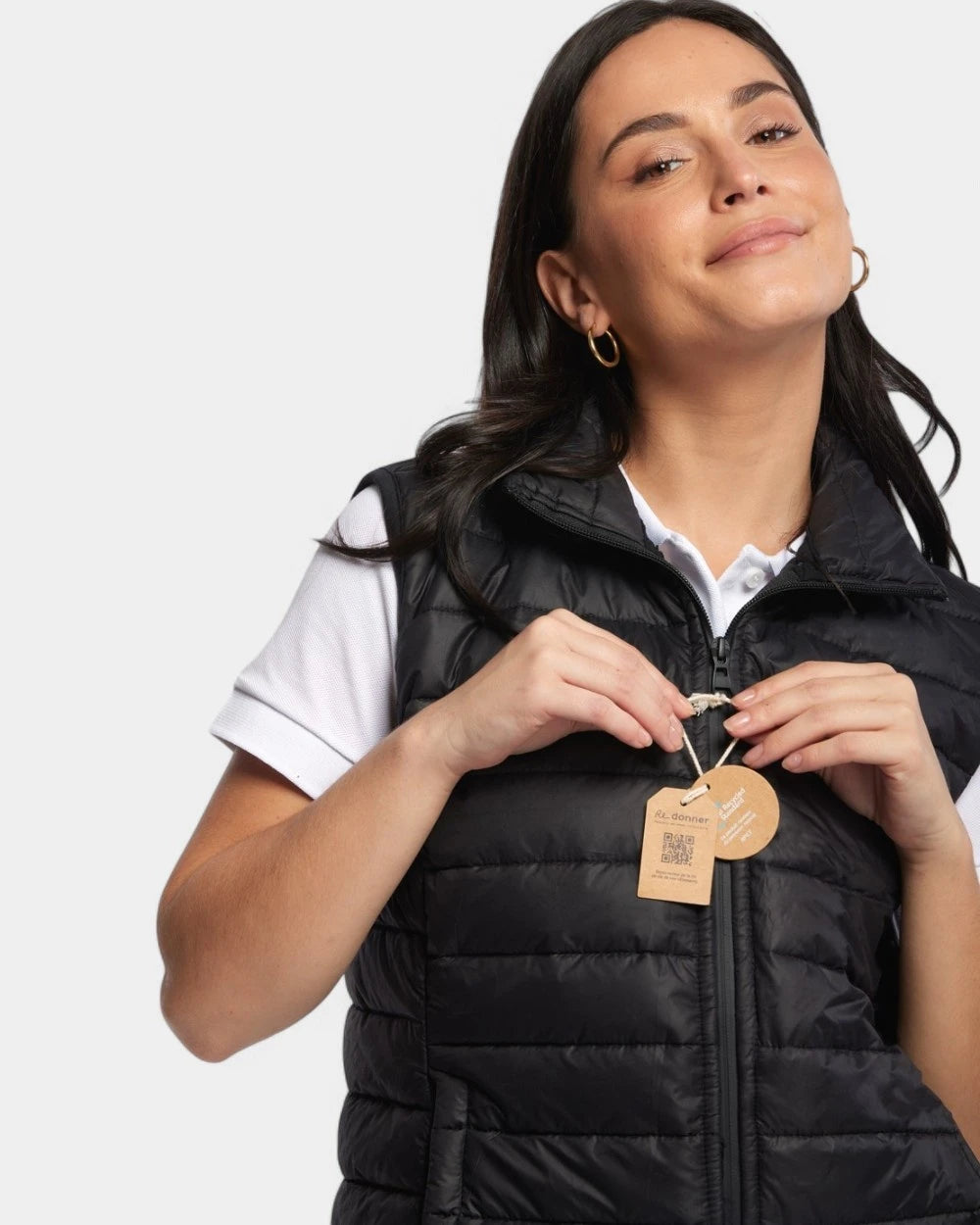 Mouwloze gewatteerde jas voor dames Made in France, te personaliseren - 1