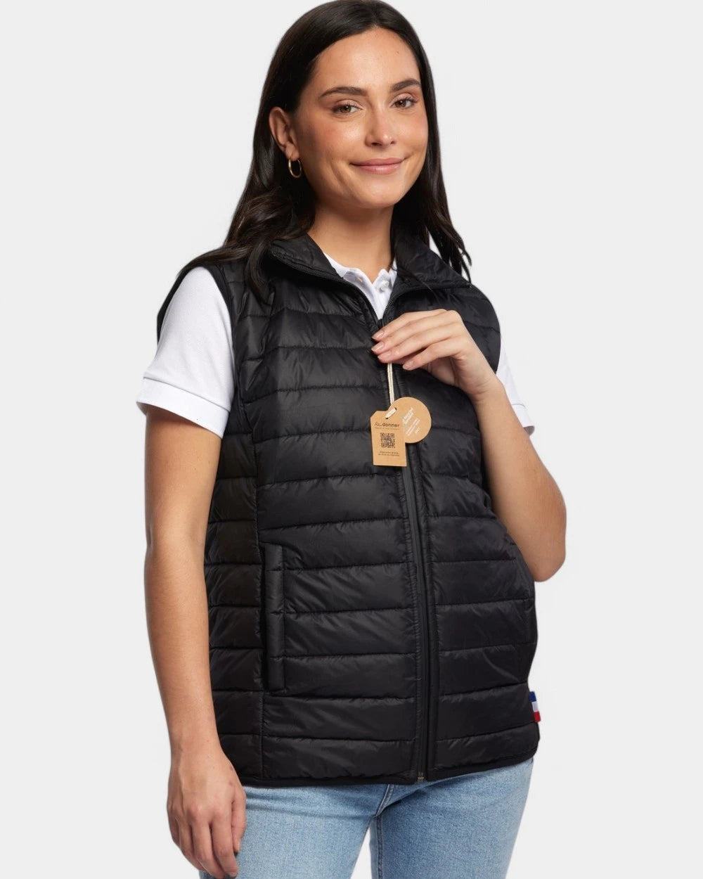 Mouwloze gewatteerde jas voor dames Made in France, te personaliseren - 3