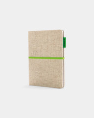 Personaliseerbaar A5-notitieboek in jute en bamboe