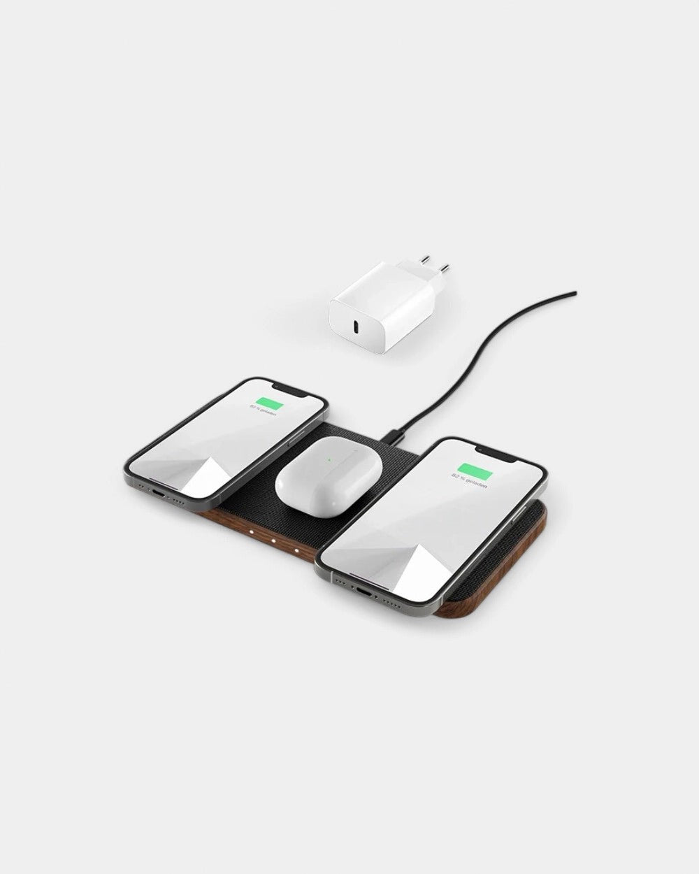 Personaliseerbaar houten draadloos oplaadstation - 1