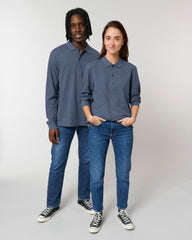 Personaliseerbare unisex polo met lange mouwen