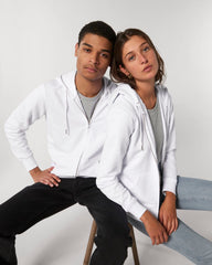Personaliseerbare unisex rits-sweater in biologisch katoen