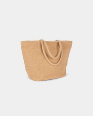 Personaliseerbare strandtas van gevlochten jute