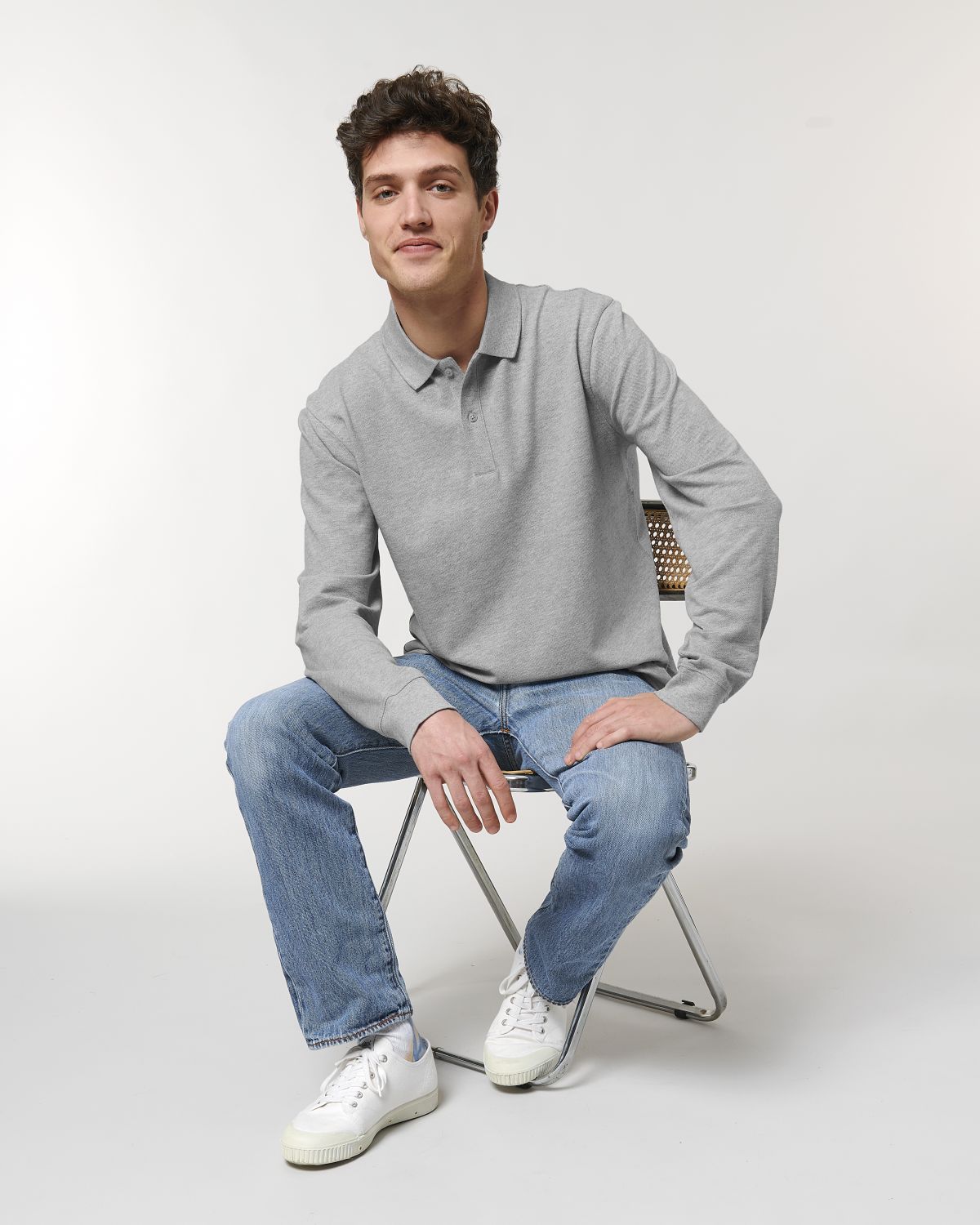Personaliseerbare unisex polo met lange mouwen - 3