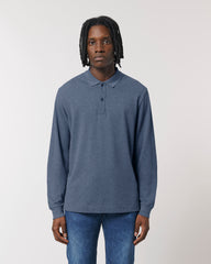 Personaliseerbare unisex polo met lange mouwen - 1