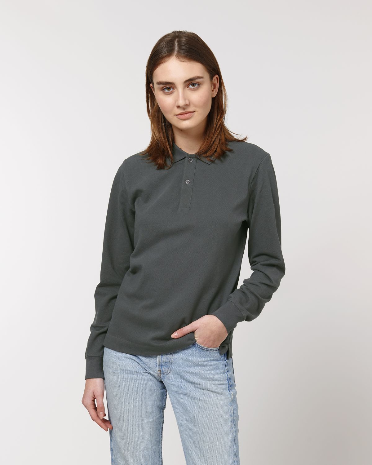 Personaliseerbare unisex polo met lange mouwen - 2