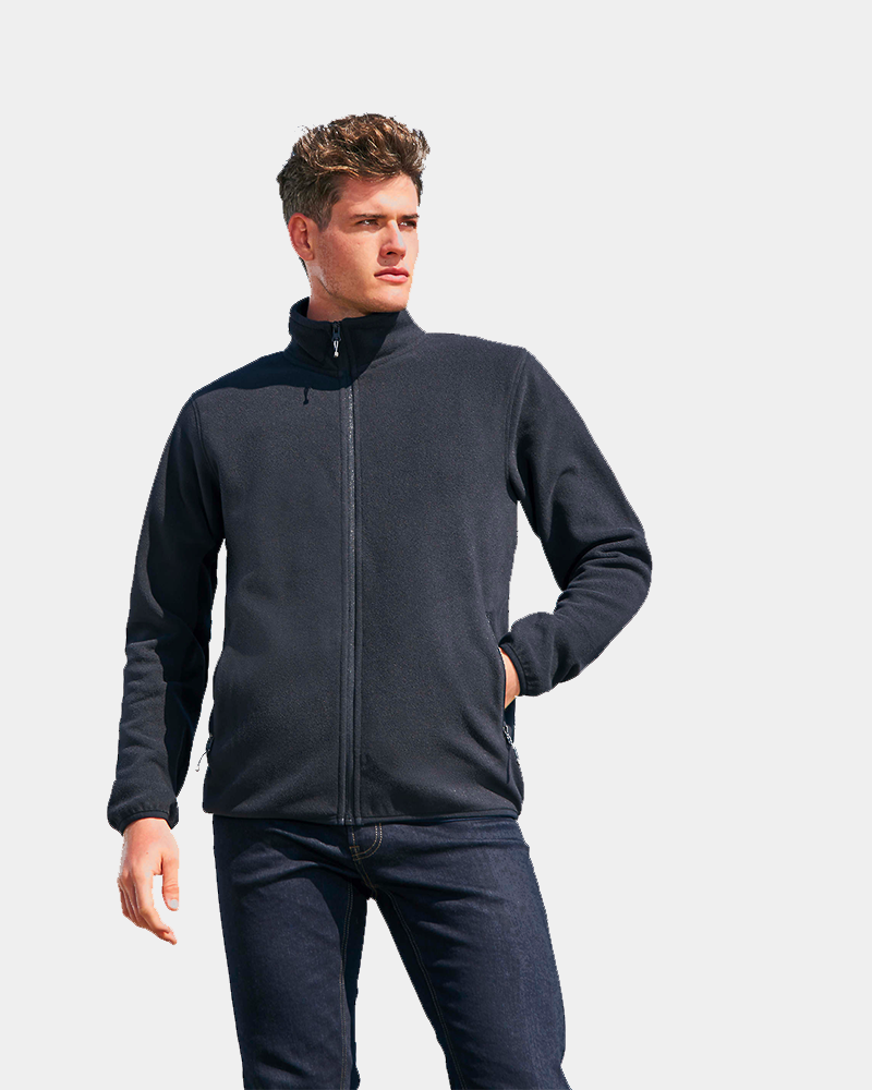Gerecycled microfleece herenvest, personaliseerbaar